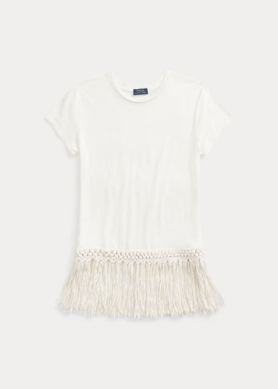 Women's Polo Ralph Lauren Fringe-Hem T Shirts | 390816LXI